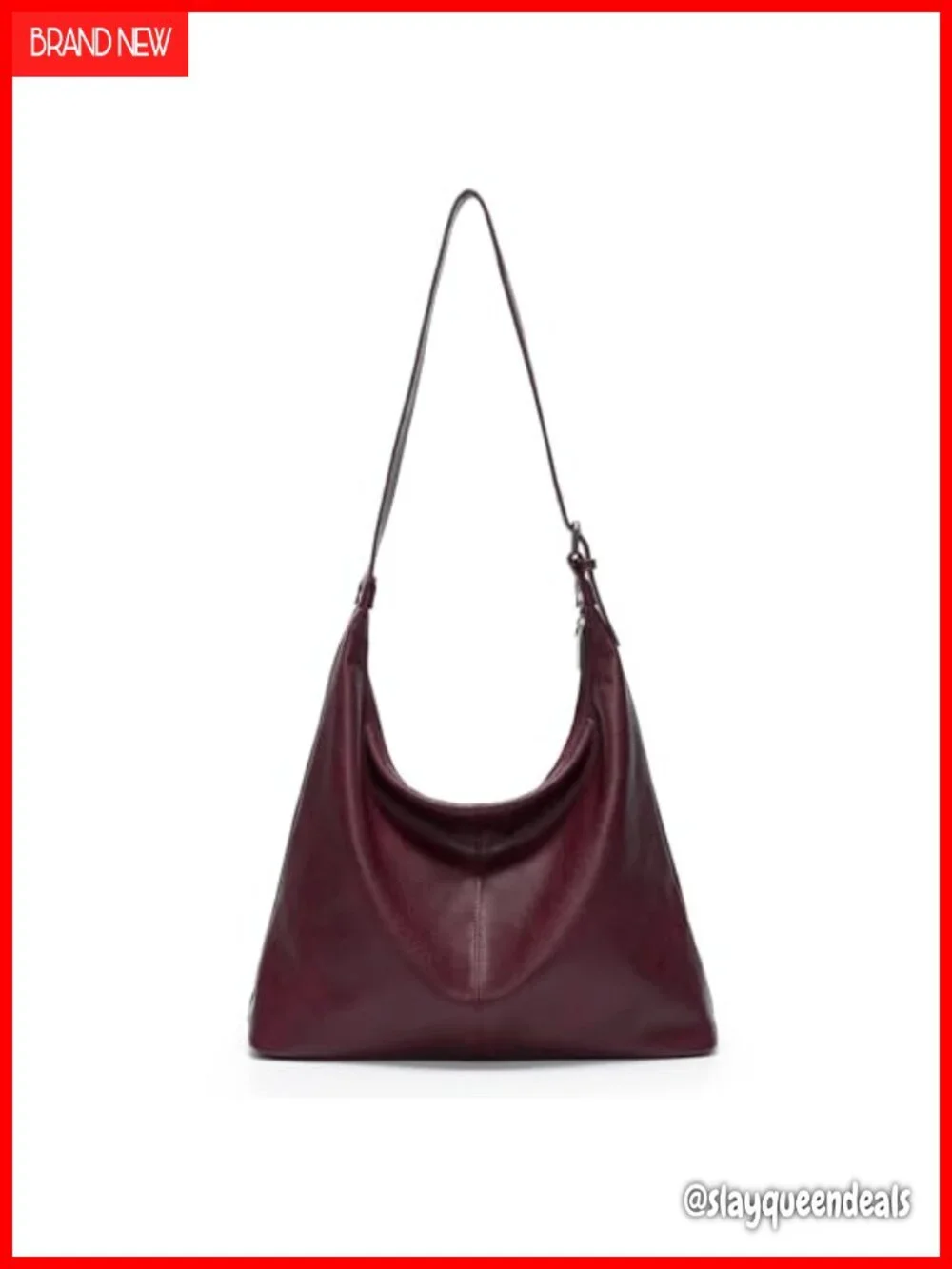 Vegan Leather Hobo Bag for Women Slouchy Shoulder Purse Work Handbag Tote